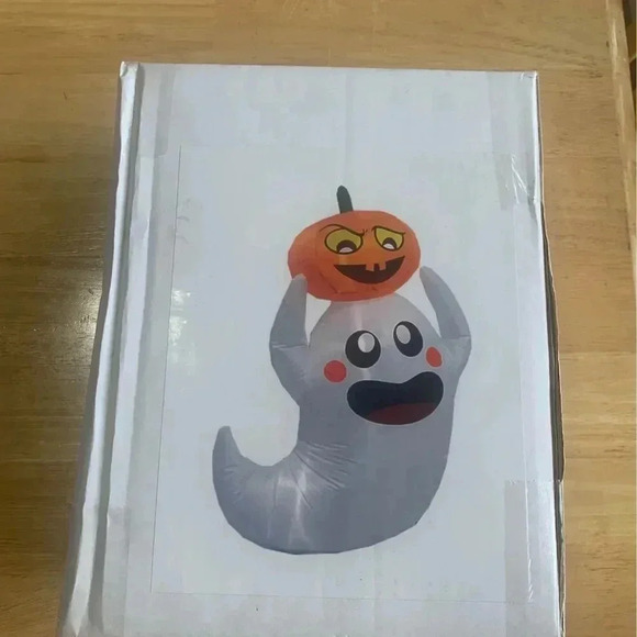 4ft‎ Halloween Inflatable Ghost with Pumpkin Blow Up Yard Decoration - Picture 2 of 4